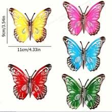 5pcs Colorful Acrylic Butterfly Wall Decor, Outdoor Wall Decoration, Suitable For Garden, Yard, Living Room, Bedroom, Patio, Balcony, Ideal Gift For Family And Friends