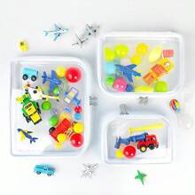 3pcs Thick Transparent Waterproof Stationery Storage Boxes, Home Decor Desktop Organizers, Travel Portable Makeup Cosmetic Organizers, Toy Toiletry Medicine Storage Boxes, Multi-Functional Storage Pouch,For School Supplies,Back To School