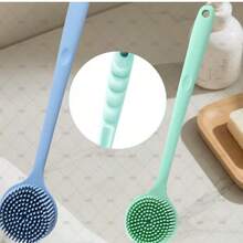 Silicone Long Handle Massage Bath Brush - Body Scrubber - Back Scrubber - Shower Tool (Blue/Grey/Pink/Black) - Silicone Long Handle Bath Brush - View 17