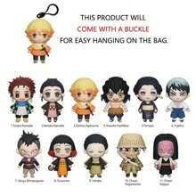 Crunchyroll 1 pezzo Serie di borse con accessori cieca in PVC 1 3 4 5 6, ufficialmente con licenza, borsa con molletta per portachiavi, figura da collezione, regalo per fan, con figure di Tanjiro, Nezuko, Zenitsu, Inosuke, Tengen, Shinobu, Mitsuri o altro in modo casuale, un accessorio portachiavi carino, regalo per compleanni
