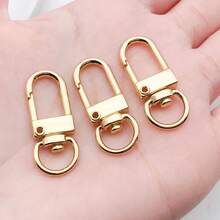 2 件 18K 金 + 厚银 + 镀白金扣套装（6 种款式：龙虾扣、狗夹、门钩等）- 钥匙扣和包袋配件的奢华 DIY 组件