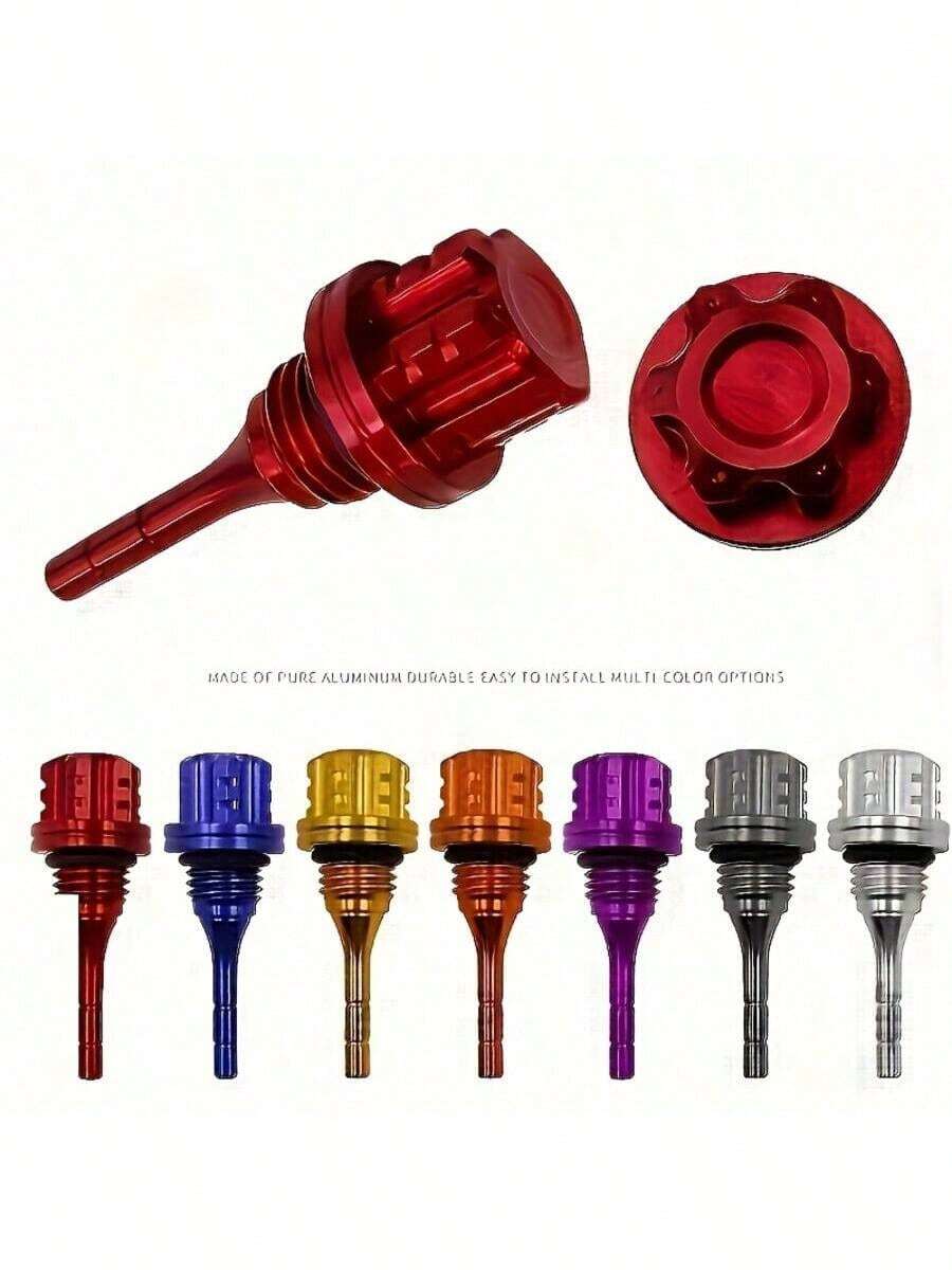 1pc Motorcycle Modification Aluminum Alloy CNC Hexagonal Oil Dipstick, Multiple Color Options - one-size - View 1