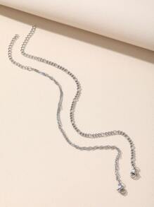 2 pièces Bracelet en acier inoxydable à chaîne de mode minimaliste pour femmes, à porter au quotidien