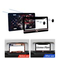 2PC Pink License Plate Frame Cute License Plate Black Funny License Plate Holder Women Personalized Car Accessory Decoration 12.3 X 6.3 - 12x6 inch - 查看 3