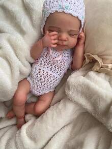 Muñeca recién nacida de silicona suave de 6 pulgadas Pascale | Bebé recién nacido realista con diseño lindo | Regalo de cumpleaños para niños (No se incluyen osos) - Silicona - Ver 4