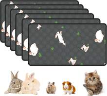 6-Pack Guinea Pig Cage Liner, 16in X 30in Fast Absorption Washable Bedding Pee Pads For Dogs Puppy Rabbit Small Animal Cage Mat, Leakproof & Non-Slip - Multicolor - View 1