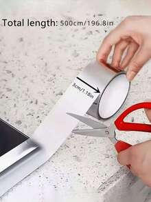 1 rollo de tira de calafateo impermeable para inodoro - cinta autoadhesiva sellante para cocina y baño - solución impermeabilizante para evitar la humedad, hermosos adhesivos de costuras para talleres, fácil de limpiar y resistente al moho - Plateado - Ver 3