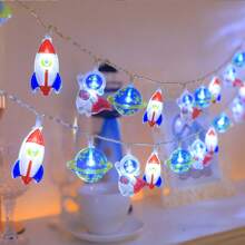 1pc Battery Powered Space Astronaut String Lights, Decor For Bedroom, Living Room, Party, Wedding, Home, Yard, Path, Holiday Party Supplies, Party Decorations, Fireplace [No Battery Included]