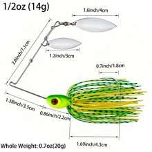 5pcs Fishing Spinner Bait - Bionic Fishing Lure With 4pcs Double Willow Plus 1pc Standem Configuration Blade For Bass, Snakehead, Pike Versatile Wire Bait - Multicolor - View 7