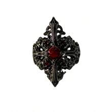 1pc Gothic Cross Ring, Medieval Punk Open Adjustable Black Ring, Motorcycle Club Jewelry Accessory Gift - Ring - View 7