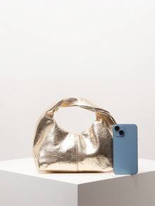 Y2K 极简主义顶部提手流浪包，女孩度假旅行钱包，可爱魅力手拿包，复古仿皮日常手提包，女士工作包（图案随机）