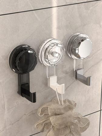 1pc Strong Vacuum Suction Cup Hook - No-Drill, Easy Install Wall Mount For Bathroom & Kitchen Storage, Storage Rack, Wall Hook, Storage Hook, Kitchen Accessories, Bathroom Accessories, Bedroom 1pc Strong Vacuum Suction Cup Hook - No-Drill, Easy Install Wall Mount For Bathroom & Kitchen Storage, Storage Rack, Wall Hook, Storage Hook, Kitchen Accessories, Bathroom Accessories, Bedroom Accessories