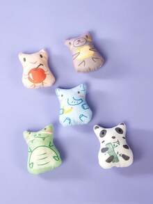 PETSIN Brinquedos de Catnip para Gatos de Interior - 5 tipos de brinquedos de pelúcia para mastigar e interativos com enchimento de catnip para gatinhos, brinquedo para animais de estimação macio (formas de animais) - Multicolorido - Visão 3