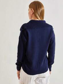 BIANCO LUCCI 休闲纯色落肩毛衣，百搭秋冬