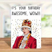 1pc - With Envelope, Creative Hamilton Birthday Greeting Card, Funny Birthday Card, Suitable As Birthday Gift For Anyone, School Supplies,Back To School - Sets - View 4