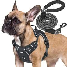 Heavy Duty Tactical Dog Harness For Small Dogs, No Pull Adjustable Pet Harness Reflective Service Training Easy Control Pet Vest Military K9 Working Dog Harnesses- Small, Black - Black - View 1