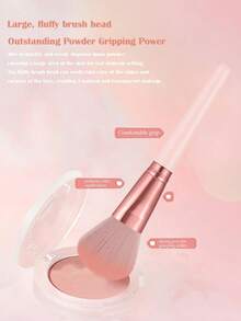 46pcs Makeup Tool Set Including 25pcs Makeup Brush &Makeup Sponge &Finger Puff &Makeup Puff Sponge Triangle& Makeup Brush Cleaner Bowl & Eyelash Curler & For Liquid, Cream, And Powder - Buffing, Blending, And Face Brush - Pink - View 3
