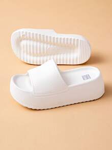 Sandalias de mujer con cuña, nuevas sandalias de verano con suela gruesa antideslizante - Blanco - Ver 4