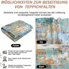 Washable Area Rug For Living Room, Modern Abstract Area Rugs, Soft Non-Slip Carpet, Low Pile Large Rug For Kitchen Office Dining Room, Home Office - 彩色 - 查看 7