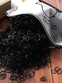 50/500/1000 条一次性女士简约时尚可爱休闲高弹力加厚宽 1.5 厘米/0.6 英寸橡胶彩色发带，适合女性日常化妆、通勤、运动、高马尾使用、发饰、健身配件、发带、发饰、马尾辫夹、发圈、发橡皮筋