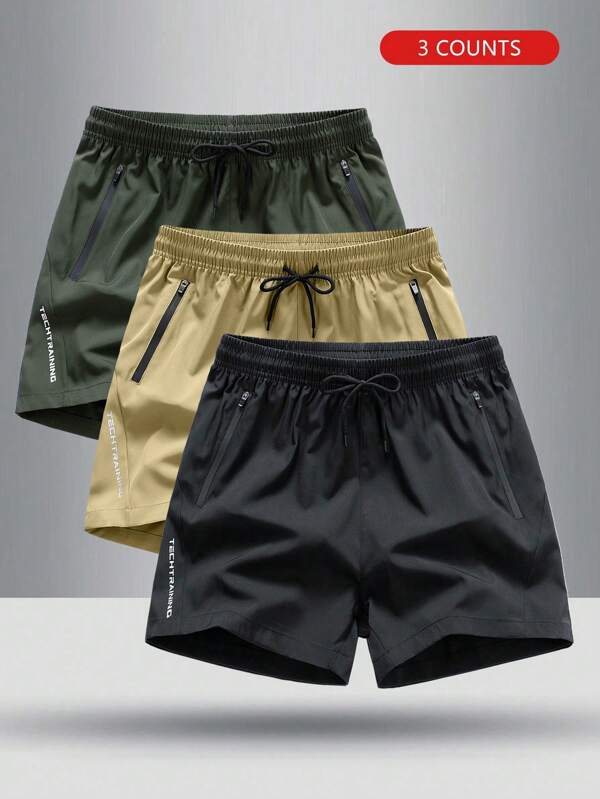 Shorts décontractés amples avec cordon de serrage à trois couleurs pour hommes
