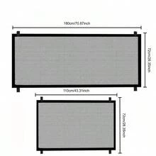 1 件可折叠尼龙网宠物隔离屏障 - 无需孔安装，透气狗门，适用于楼梯和门口，耐用的塑料/门隔板，易于安装和拆卸，防止狗与主人分离，门口屏障|