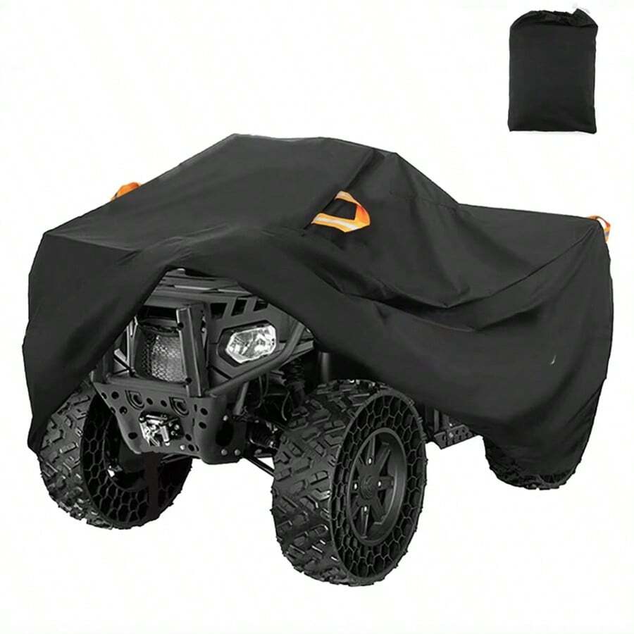 ATV Cover, Outdoor Heavy Duty 4 Wheeler Cover, All Weather Protection Quad Covers Fit For Kawasaki, Polaris, - Black - View 1