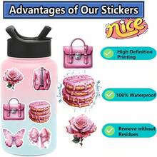 50PCS Wedding Stickers Vinyl Aesthetics Stickers Scrapbooking, Diary, Bumper, Skateboard, Water Bottle, Cartoon, Hard Hat, Car Stickers And Decals - Multicolor - View 6