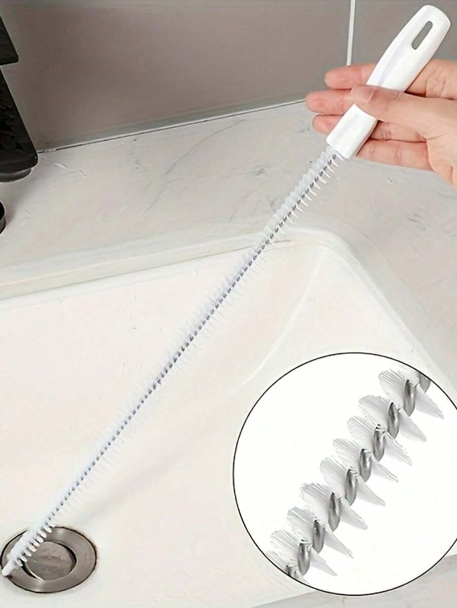 45厘米/60厘米柔性水槽堵塞清除刷，适用于清洁厨房和浴室排水管及溢水口 - 彩色 - 查看 1
