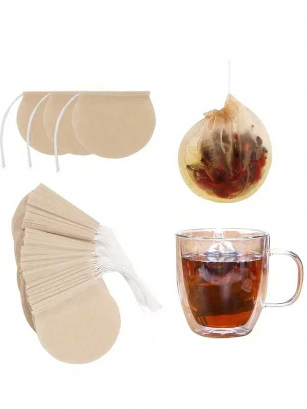 Sacs infuseurs à thé non blanchis, sacs-filtres à thé naturels non blanchis - idéaux pour les feuilles lâches, le café, les épices et les soupes - accessoires de cuisine essentiels - parfaits pour les infusions de thé en vrac, de café, de bain, d'épices et de soupes