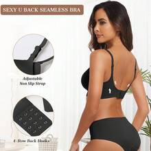 OEAK Sujetadores inalámbricos para mujer, sujetador cómodo sin aros con soporte completo, levantamiento de sostenes tipo bralette, sujetadores sin costuras para uso diario - Negro - Ver 3