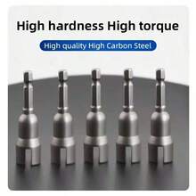 2pcs/1pc Hex Nut Adapter, Butterfly Bolt Socket Wrench, Electric Screwdriver Accessories, Tool Slot, Slotted Hex Shank Butterfly Wrench, Slotted Socket Wrench, Electric Drill Butterfly Socket Tool, Butterfly Nut Socket - Multicolor - View 12