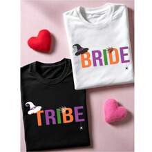 1 PC Halloween Bachelorette Shirts, Halloween Bride Tribe T-Shirt, Bridal Shower Tee, Spooky Season Bride Shirt, Wedding Gift, Bachelorette Party IT-3423 - Black T-shirt Bride - View 1