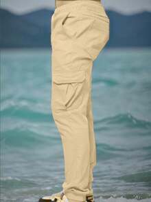 Men's Casual Military Tactical Pants - Multiple Pockets For Work And Sports - 灰色 - 查看 3