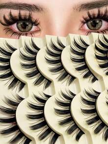 Rikuaild 5 Pairs Cartoon Style Natural Long Cosplay Anime Bridal Stage Daily Makeup Anime Eyelashes - Spiky Manga Lashes - View 1