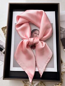 1pc 27.6" X 27.6" Women's Faux Silk Scarf, Solid Color Square Neckerchief, Bag Decor, Beach Wrap, Shawl For Sun Protection For Dress - A - View 13