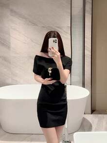 1 件闪光金属蛇皮手拿包，奢华闪亮复古金色迷你晚装钱包，时尚、迷人、精致、优雅的女士手提包，适合婚礼、主题正式派对、庆典、生日派对，配有链条 - 黑色 - 查看 10