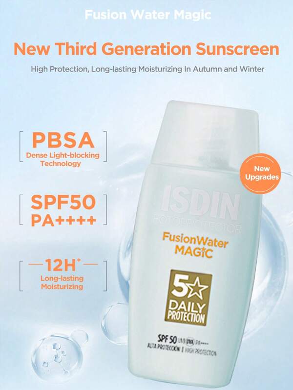 ISDIN Creme protetor solar facial leve Aqua-Sensation de 3ª geração