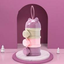 3/4 piezas Recipientes reutilizables de plástico para almacenar fórmula y leche de bebé, cajas portátiles para snacks de bebés y niños pequeños, dispensador de alimentos redondo lavable a mano