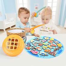 Toddler Fishing Game - Kids Woodedn Magnetic Fishing Toys Gifts For 3 Years Old Girls Boys, Fine Motor Skills For Toddler