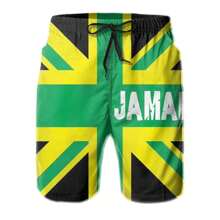 Maillots de bain courts homme imprimés en 3D avec le drapeau jamaïcain, shorts de plage mode d'été Jamaïque, shorts de planche de surf, shorts de sport à séchage rapide