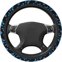 New Blue Butterfly Steering Wheel Cover 15 Inch For Women Men, Neoprene Anti-Slip Cute Car Steering Wheel Grip Wrap Car Accri Protective Case Cover For Vehicle Truck SUV - 藍色蝴蝶均碼 - 查看 3