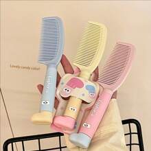 1pc Cute High-Quality Long Hair Brush, Suitable For Ladies, Portable Anti-Static Plastic Hair Straightening Brush For Girls