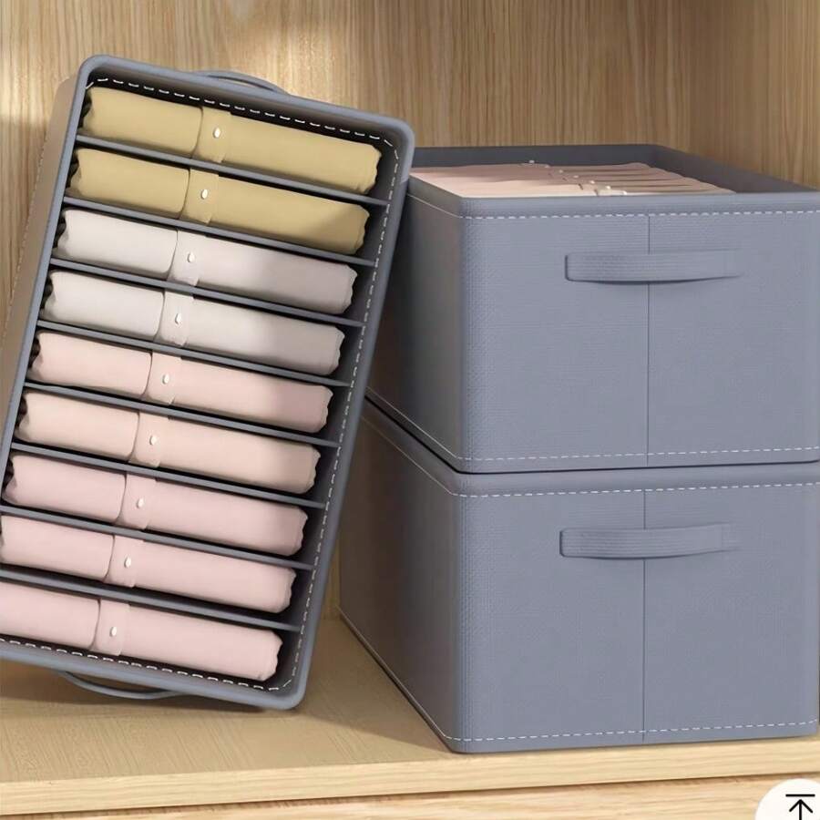 6 Grids With Washable Foldable PP Board Clothes And Trousers Storage Box - 9 grades - 查看 1