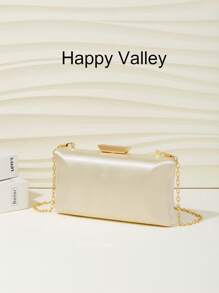 Minimalist Faux Silk Evening Clutch, Fashionable And Elegant Handbag With Metal Chain, Suitable For Parties, Romantic Weddings, Formal Occasions, Banquets, As A Gift For Women, Valentine's Day Gift