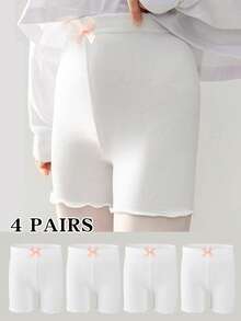 4双女婴轻盈白色紧身裤 - 防透视透气，适合春夏季 - 彩色 - 查看 2