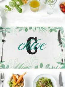 Customized Embroidery Placemats - Geometric Green Leaf Table Mats, Medieval-Style Kitchen And Holiday Decorative Tablecloths, Wedding Placemats, Summer Kitchen Gifts Of Choice