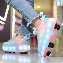 LED Light Up Roller Shoes, Removable Wheels, Leisure Sports Shoes, Quick Skating, Brakes, Ideal Gift For Boys And Girls