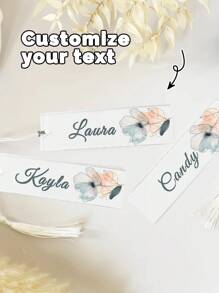 1pc Custom Name Transparent Acrylic Bookmark With Tassel - Personalized Handmade Floral Book Accessory, Unique Gift For Readers - For Book Lovers - Christmas Present - Perfect Gift For Mom,School Supplies,Back To School
