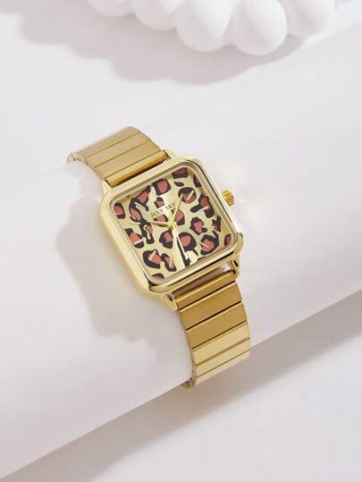 JULYSKY ساعة نسائية أنيقة بطبعة نمر على الهيكل وسوار ستانلس ستيل بعقارب الكوارتز، مناسبة كهدية للمناسبات